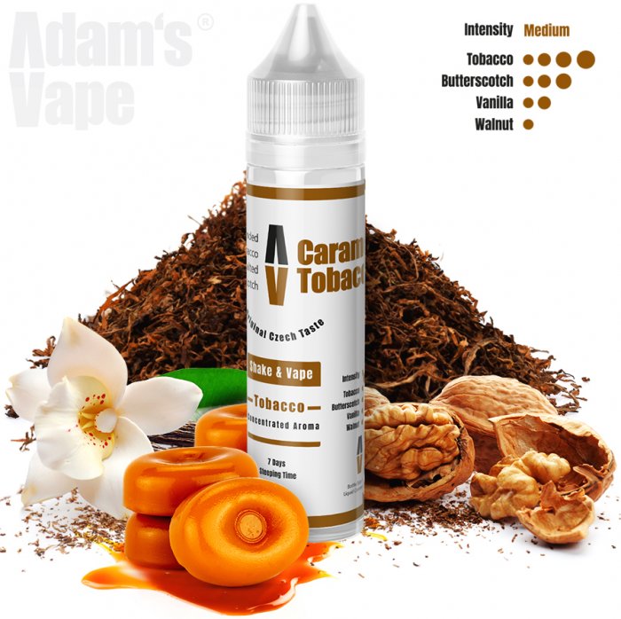 Příchuť Adam’s vape Shake and Vape Caramel Tobacco